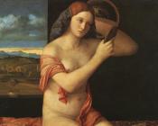乔凡尼 贝利尼 : 镜子前裸体的年轻女子